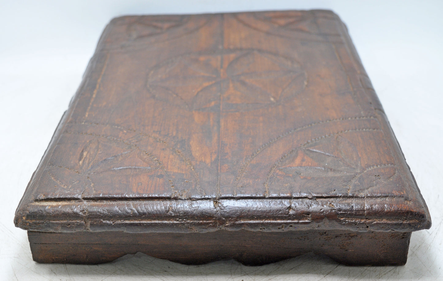 Antique Wooden Low Floor Sitting Bajot Stool Original Old Hand Crafted