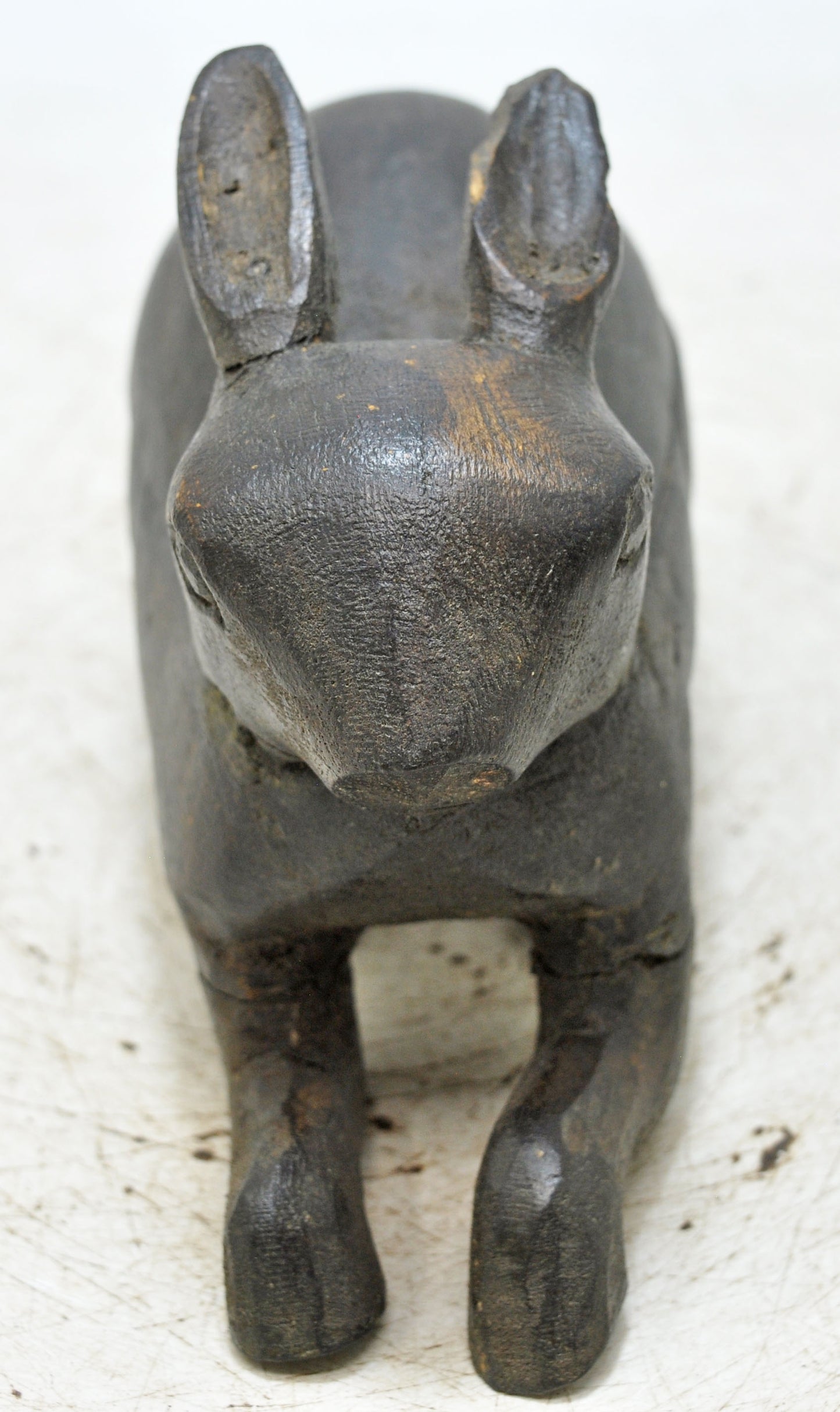 Vintage Wooden Rabbit Figurine Original Old Hand Carved