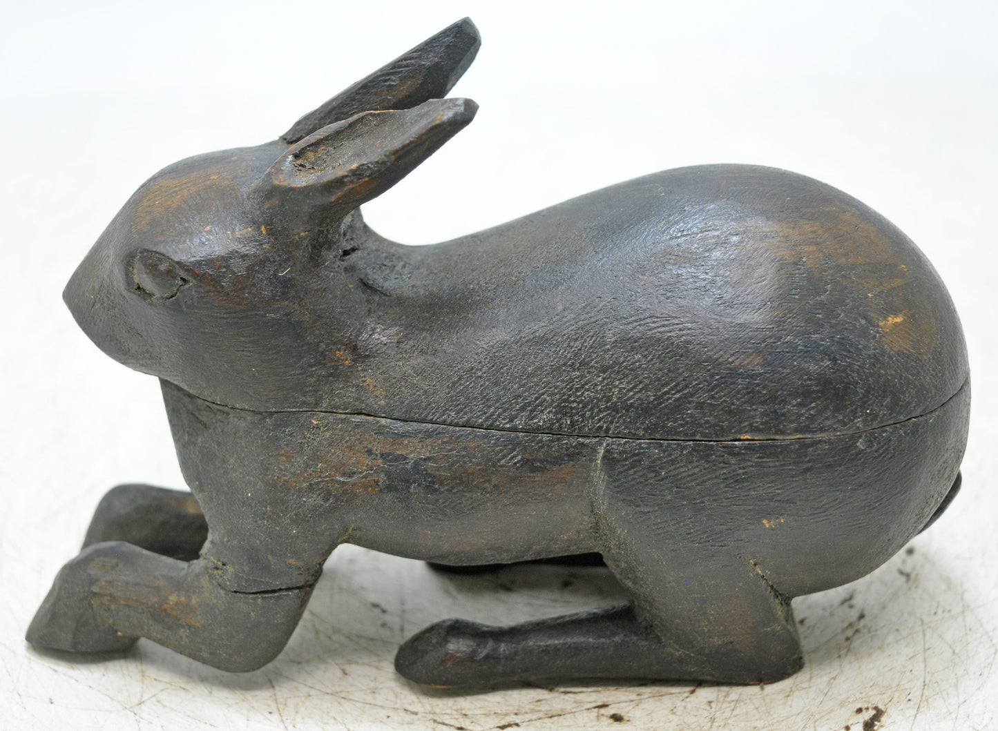 Vintage Wooden Rabbit Figurine Original Old Hand Carved