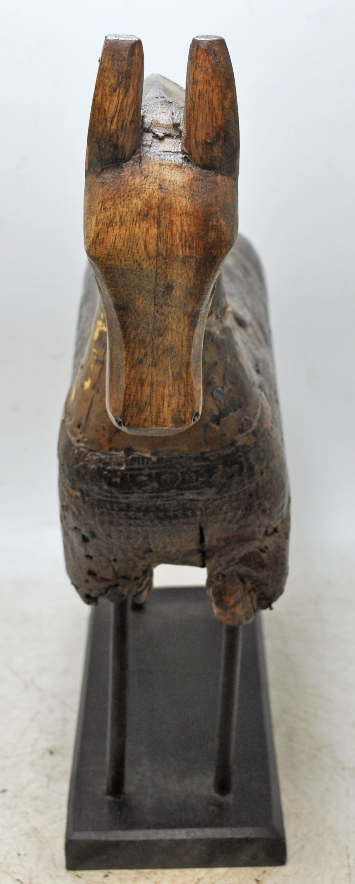 Vintage Wooden Large Horse Figurine Original Old Hand Carved