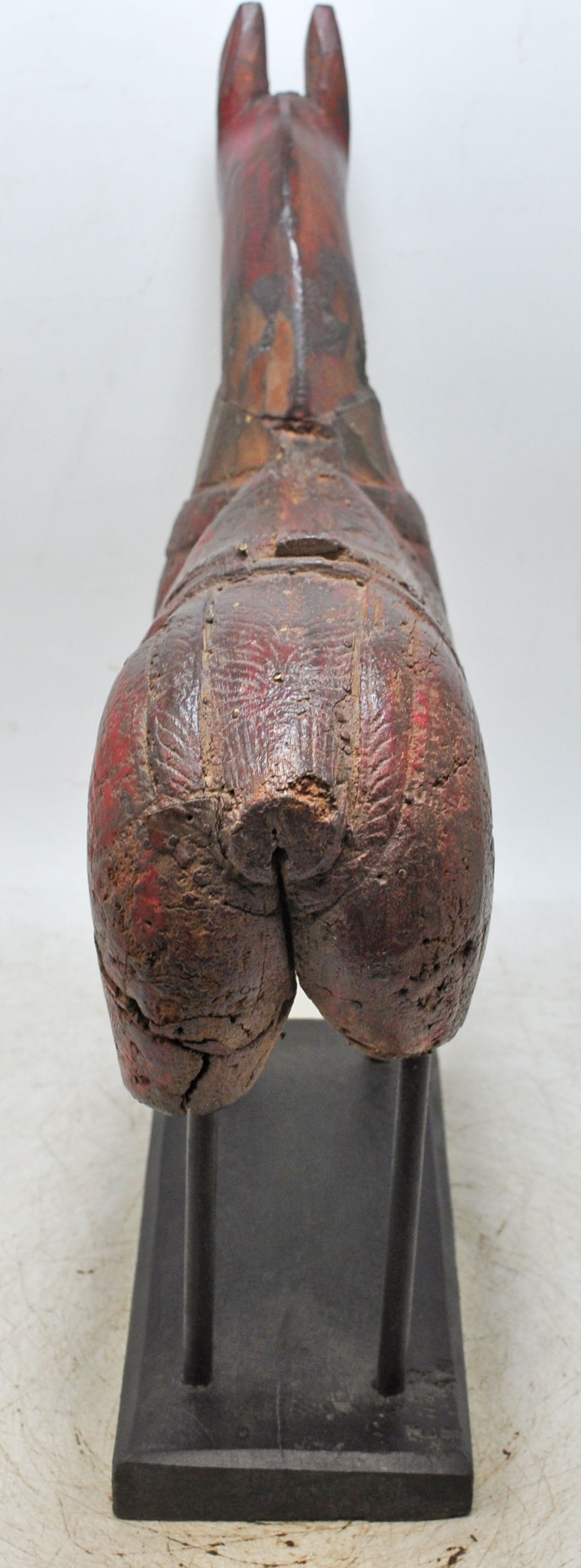 Vintage Wooden Large Horse Figurine Original Old Hand Carved