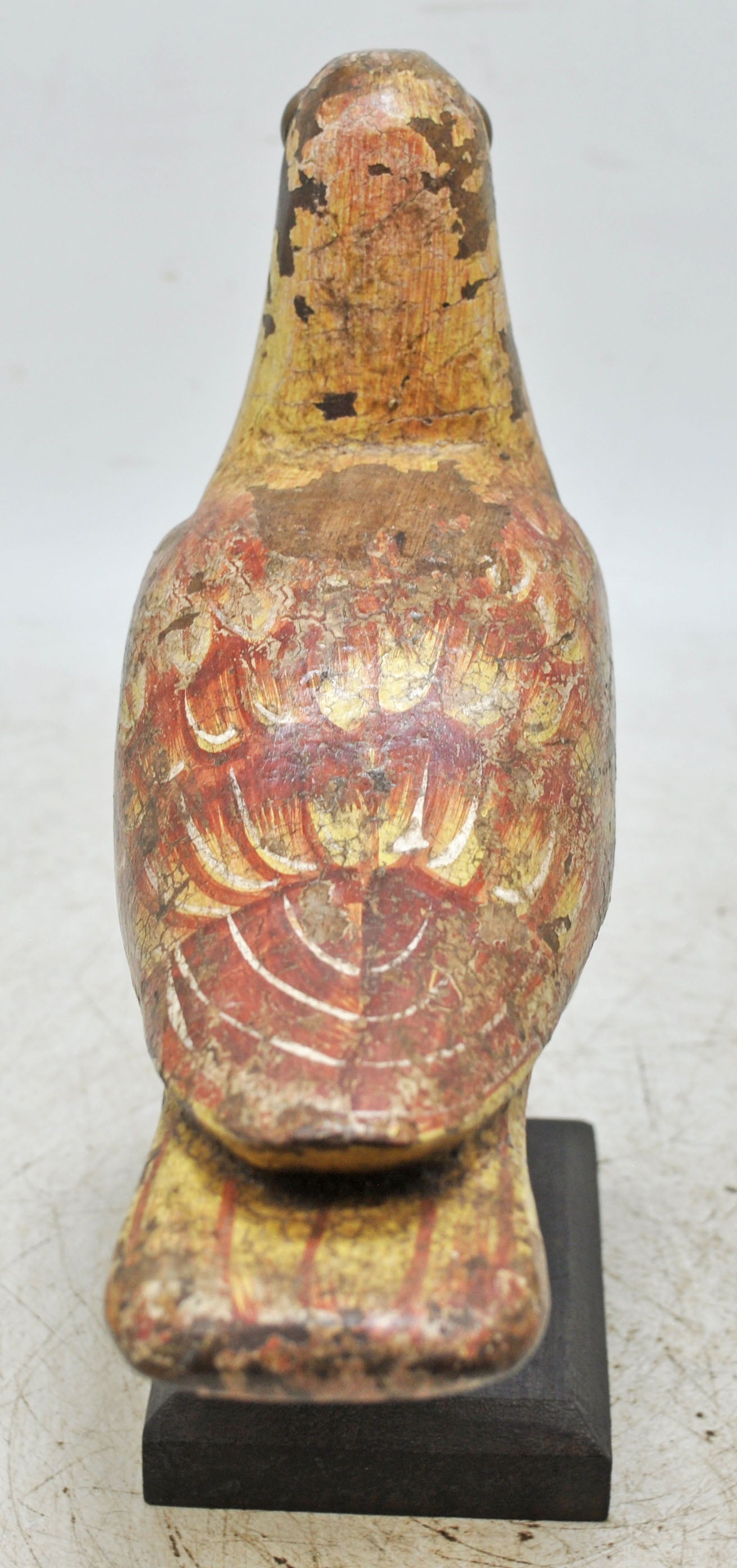 Vintage Wooden Bird Figurine Original Old Hand Carved Painted