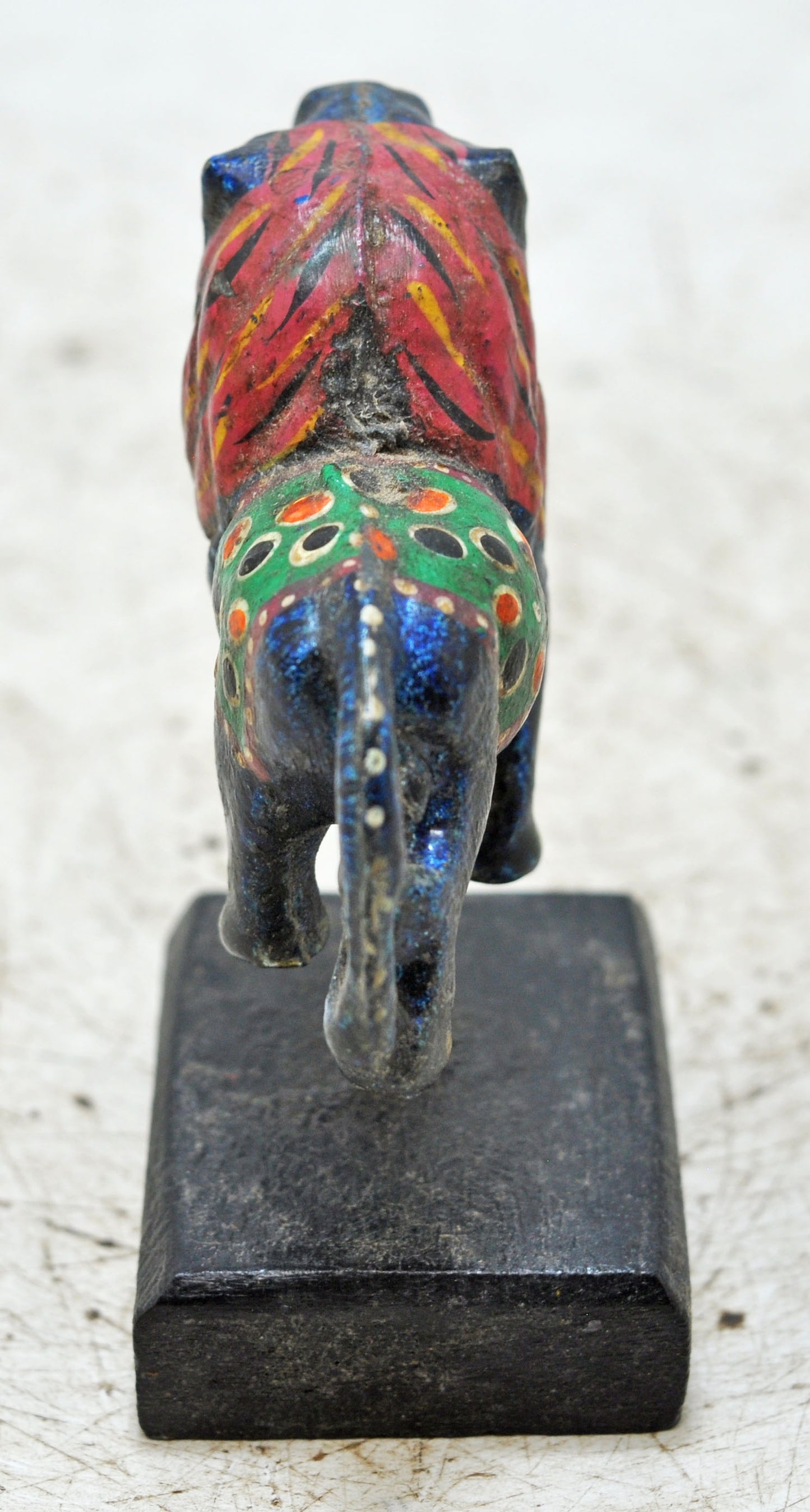 Vintage Wooden Lion Figurine Original Old Hand Carved Painted