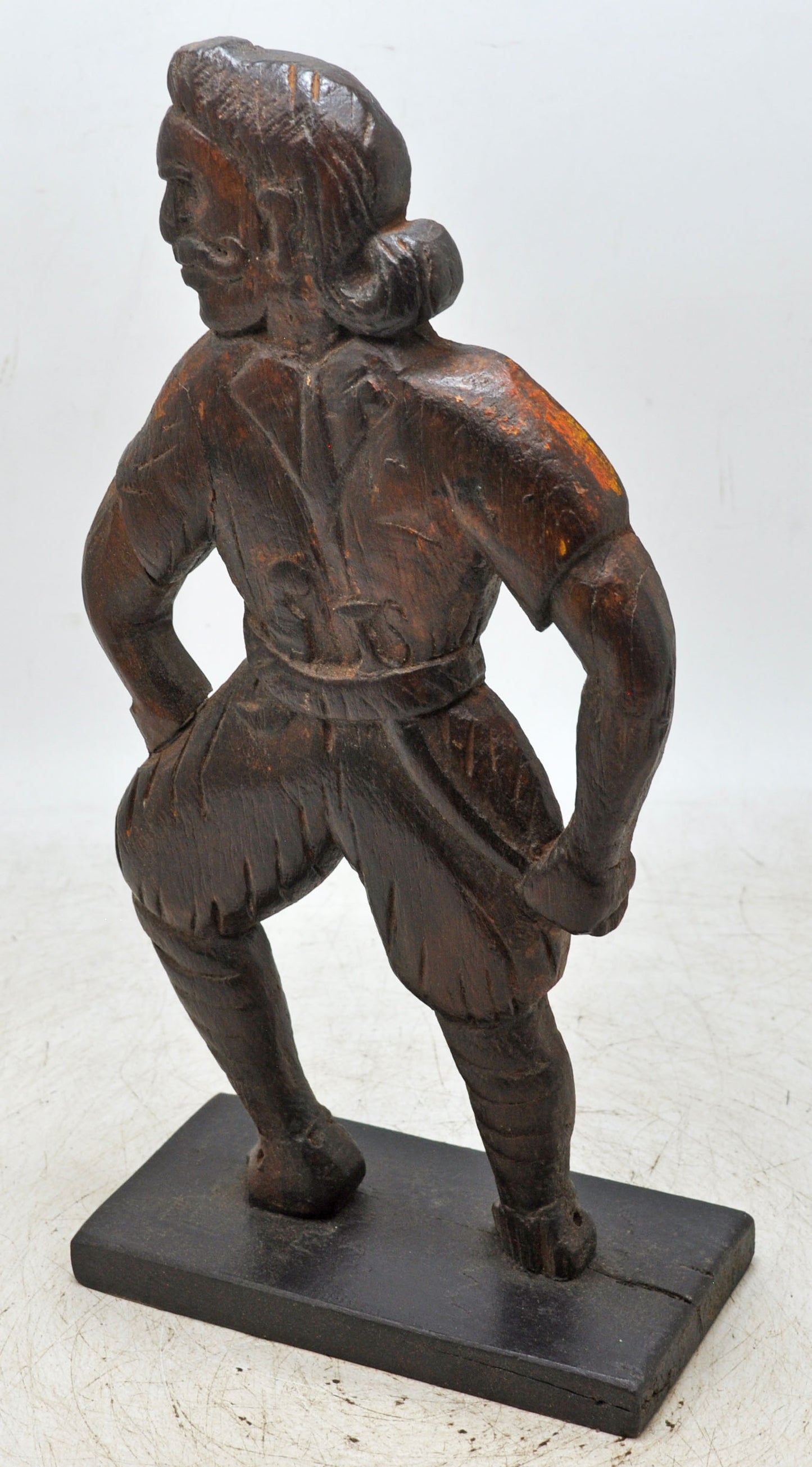 Antique Wooden Ethnic Village Man Figurine Original Old Hand Carved
