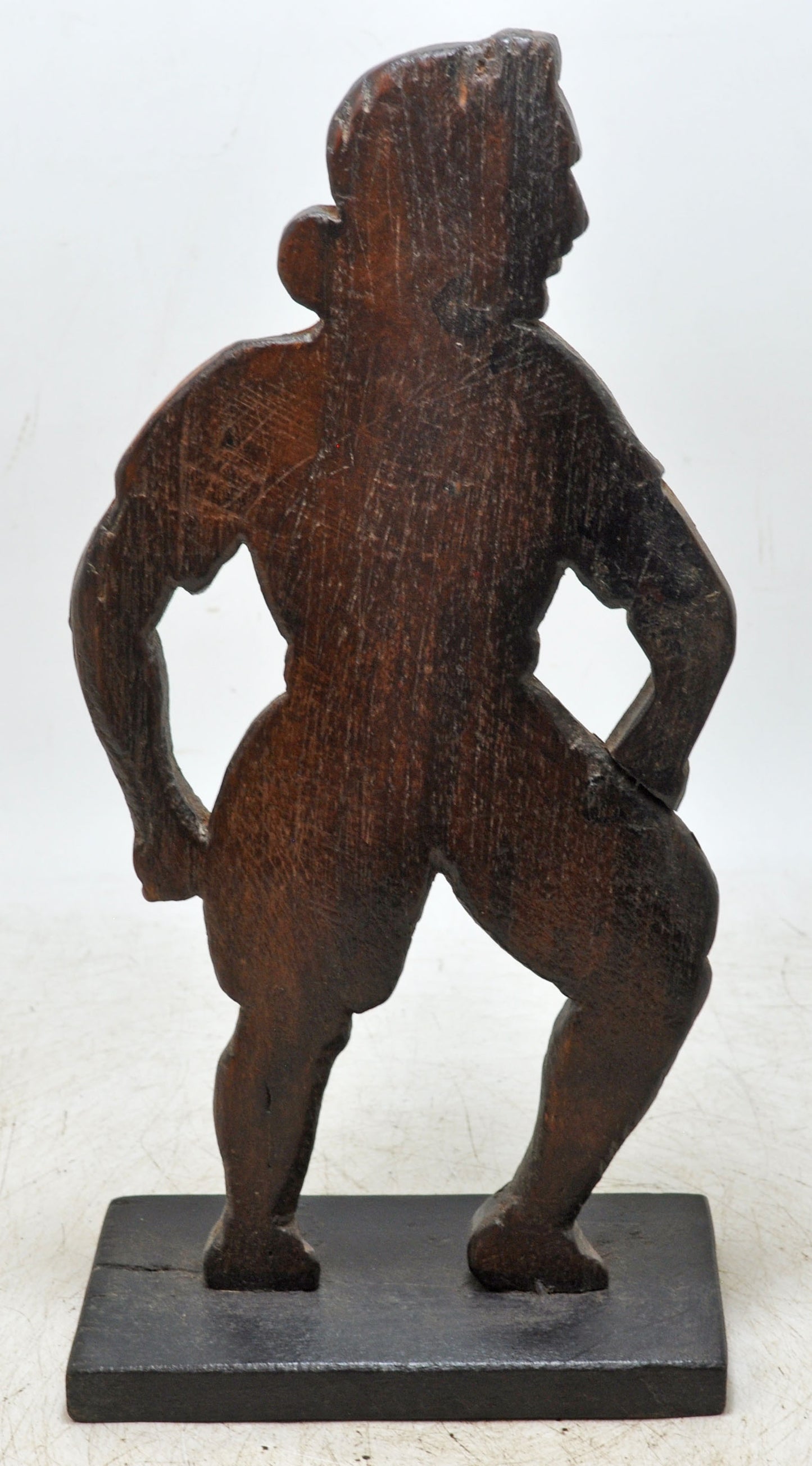 Antique Wooden Ethnic Village Man Figurine Original Old Hand Carved