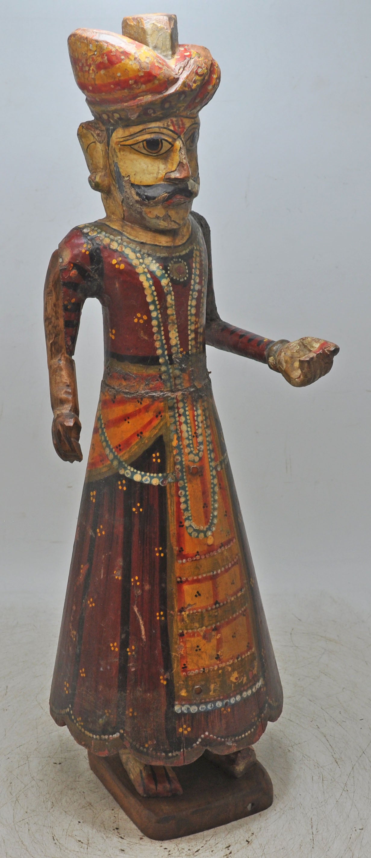Vintage Wooden Isar Man Figurine Original Old Fine Hand Carved Painted