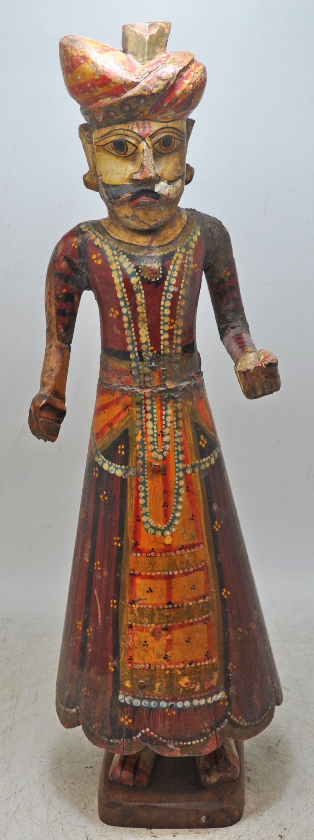 Vintage Wooden Isar Man Figurine Original Old Fine Hand Carved Painted