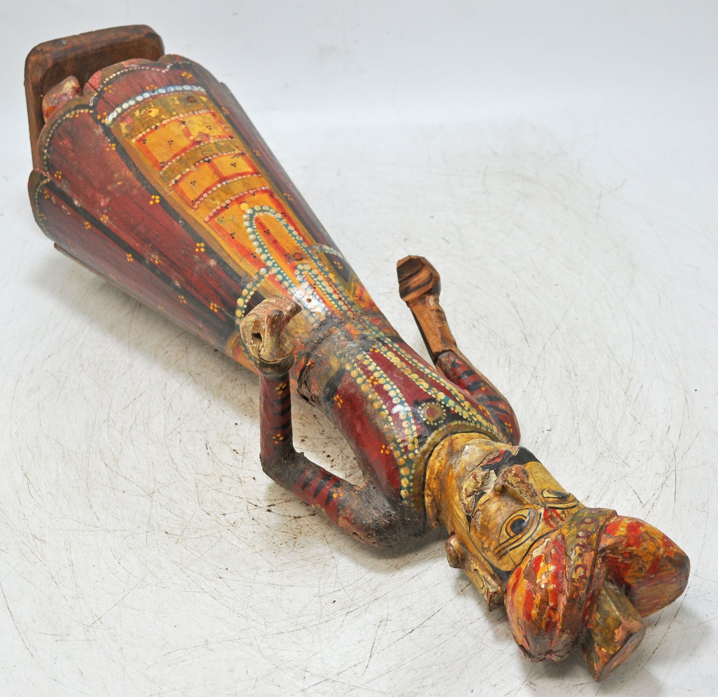 Vintage Wooden Isar Man Figurine Original Old Fine Hand Carved Painted