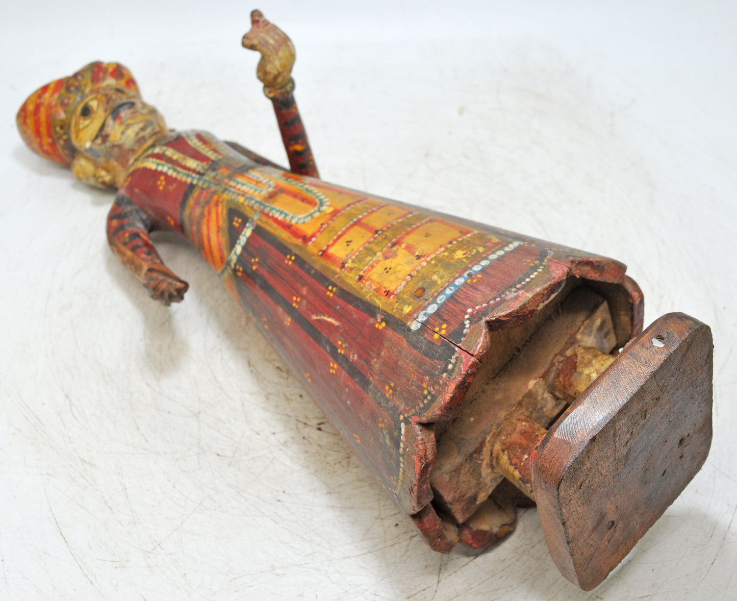 Vintage Wooden Isar Man Figurine Original Old Fine Hand Carved Painted