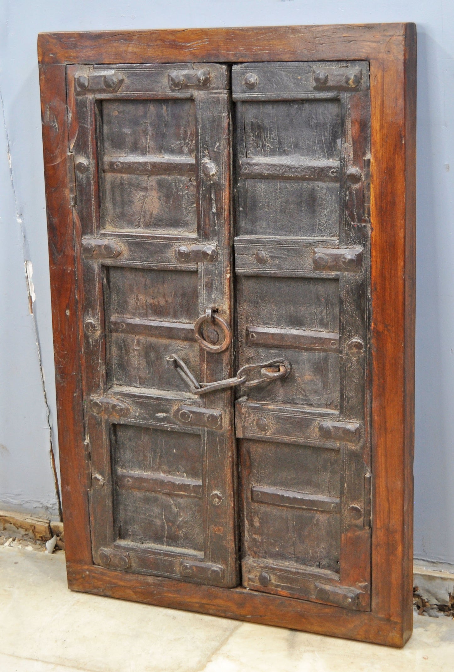 Antique Wooden Wall Décor Window Panel With Frame Original Old Fine Carved Heavy