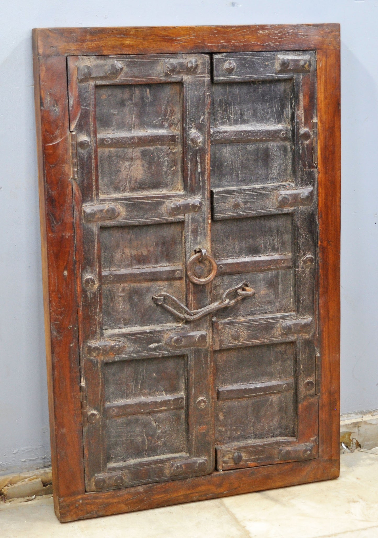 Antique Wooden Wall Décor Window Panel With Frame Original Old Fine Carved Heavy