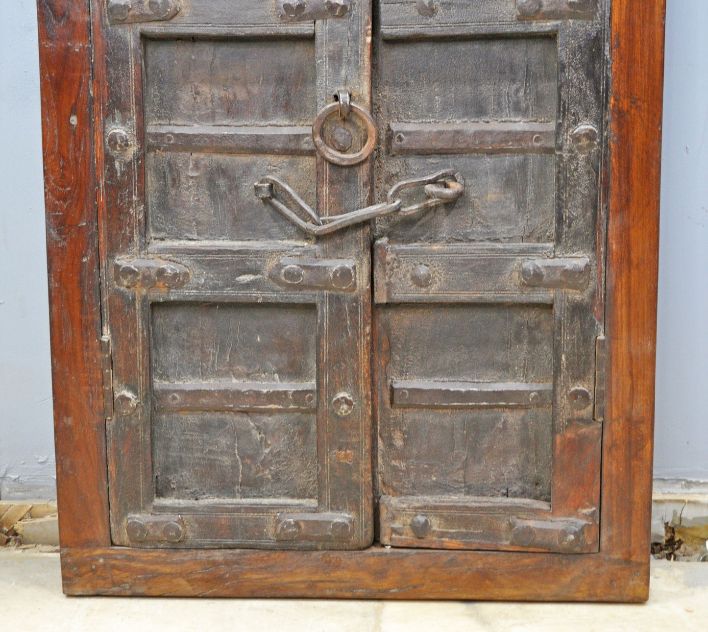 Antique Wooden Wall Décor Window Panel With Frame Original Old Fine Carved Heavy