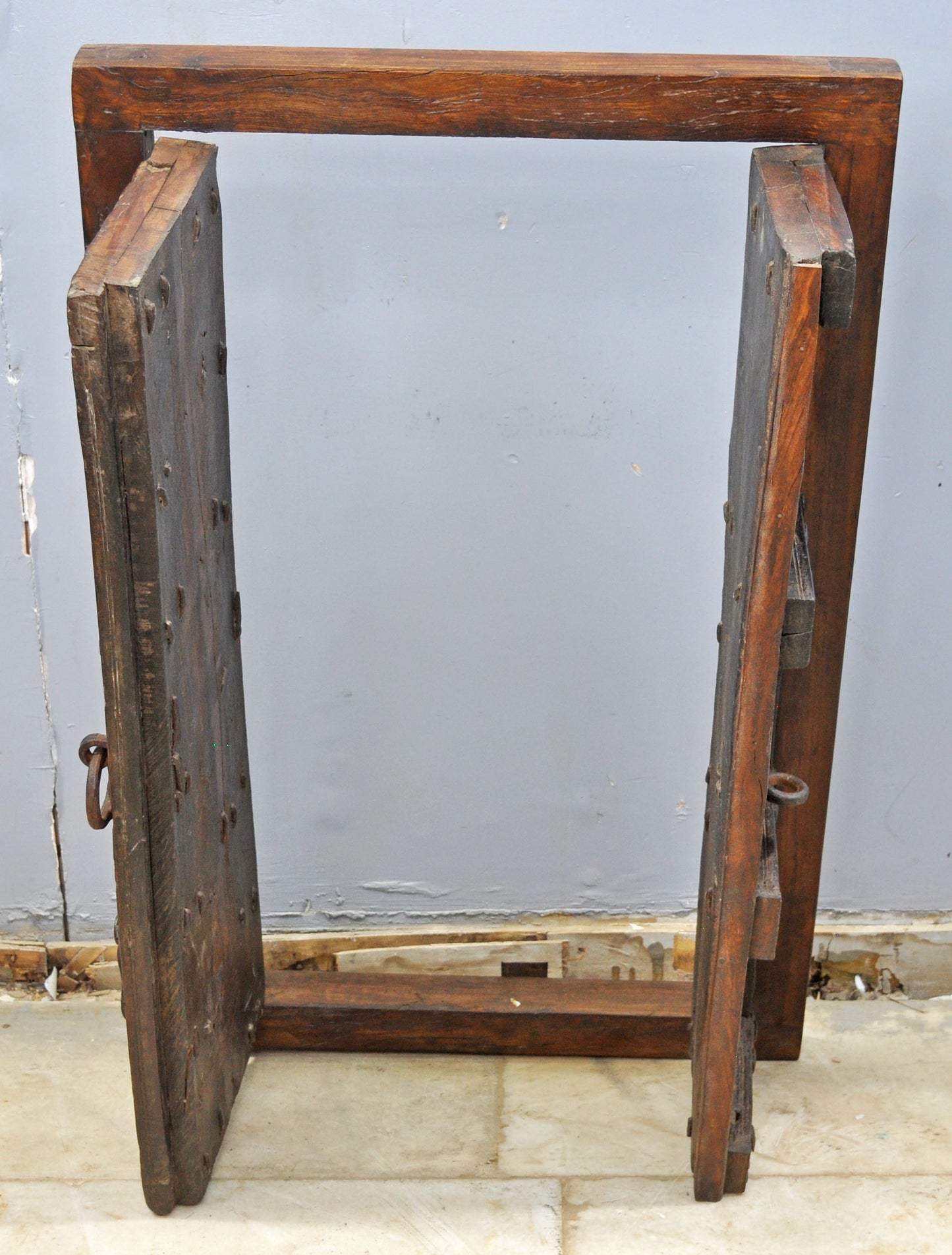 Antique Wooden Wall Décor Window Panel With Frame Original Old Fine Carved Heavy