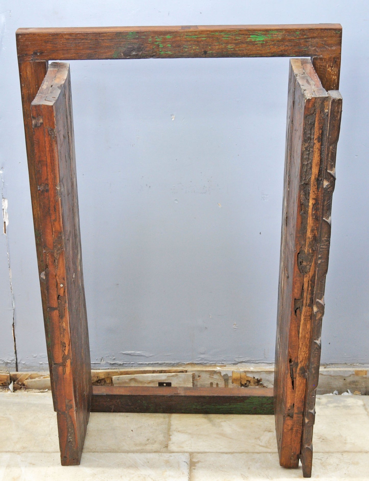 Antique Wooden Wall Décor Window Panel With Frame Original Old Fine Carved Brass Fitted