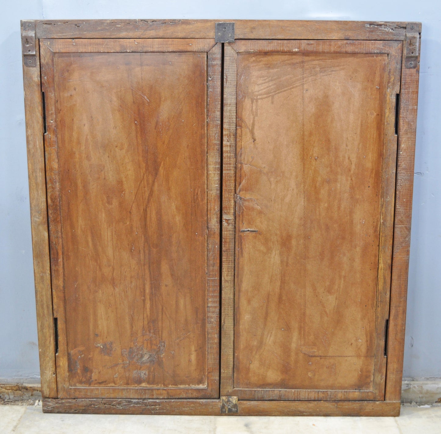 Antique Wooden Large Wall Décor Window Panel Original Old Fine Carved Stained Glass Fitted