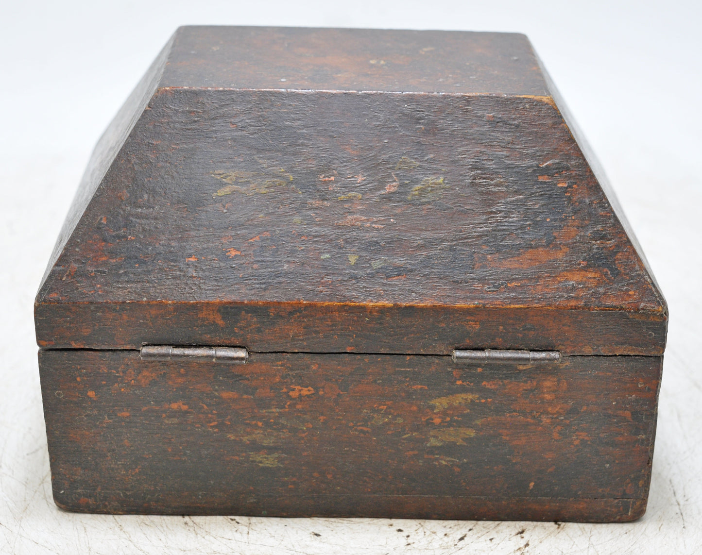Vintage Wooden Dome Shaped Storage Box Original Old Hand Crafted Painted