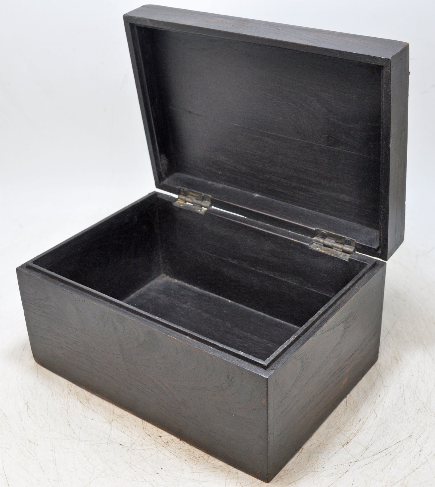 Vintage Wooden Storage Box Original Old Hand Crafted Elephant Metal Fitted