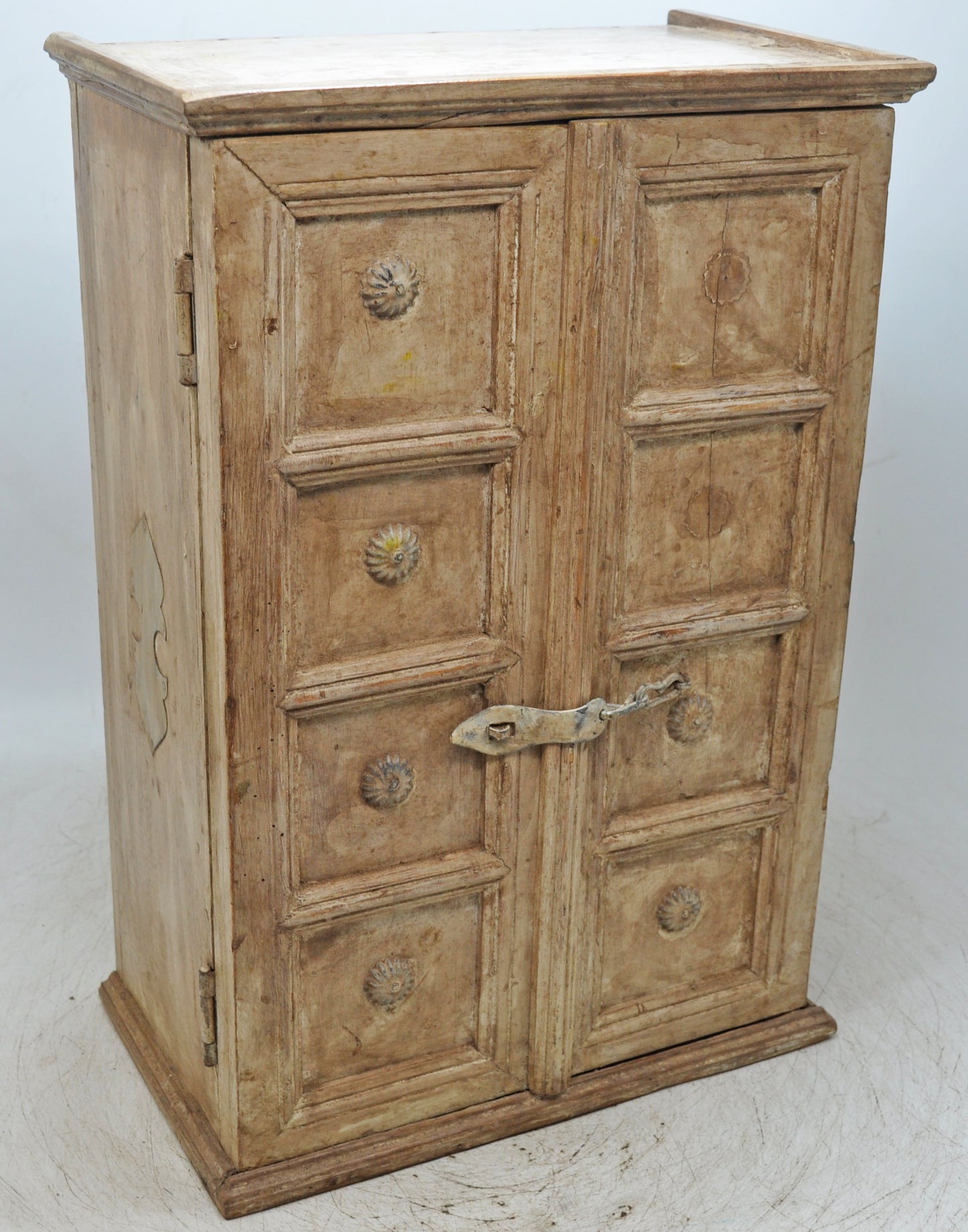 Vintage Wooden Mini Storage Cabinet Original Old Fine Hand Crafted Carved
