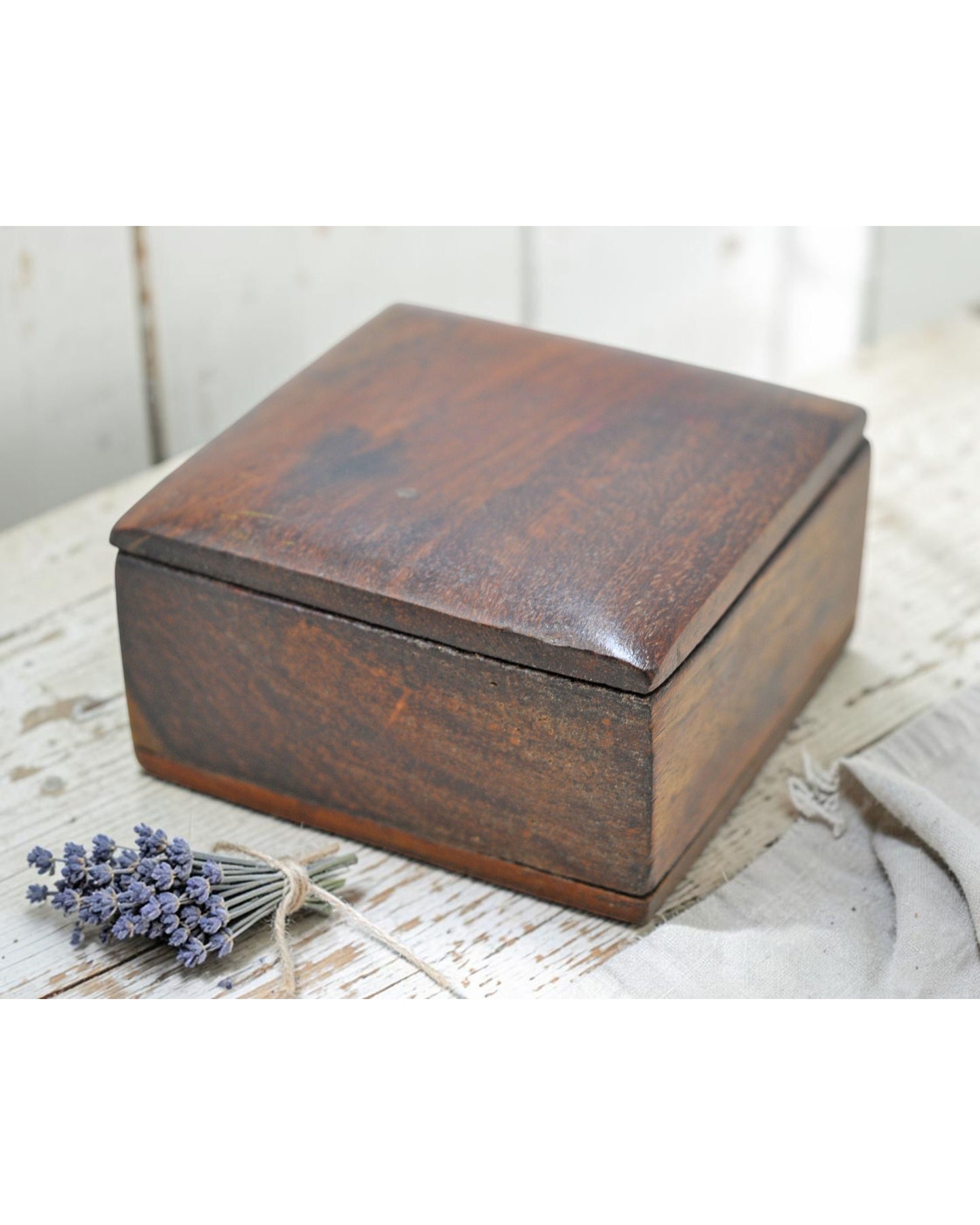 Vintage Wooden Small Kum Kum Powder Tika Box Original Old Hand Crafted