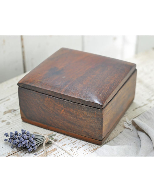 Vintage Wooden Small Kum Kum Powder Tika Box Original Old Hand Crafted