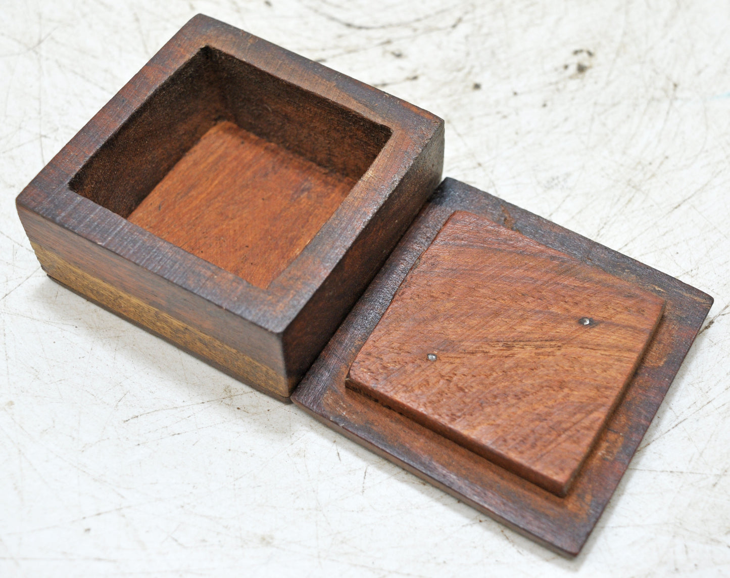 Vintage Wooden Small Kum Kum Powder Tika Box Original Old Hand Crafted