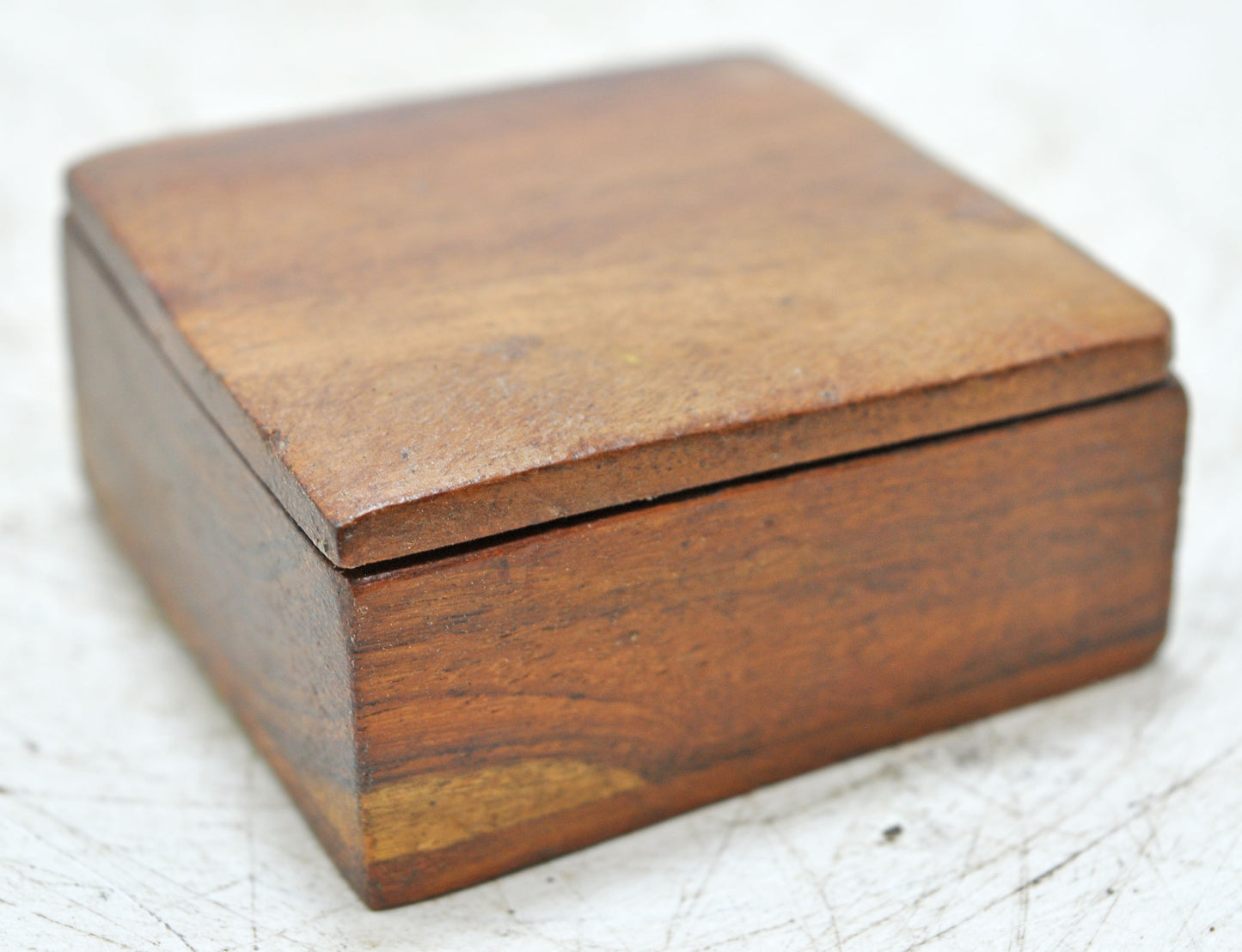 Vintage Wooden Small Kum Kum Powder Tika Box Original Old Hand Crafted