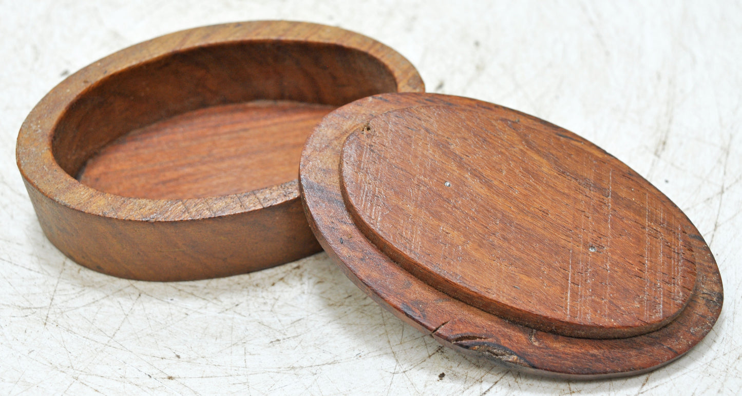 Vintage Wooden Small Kum Kum Powder Tika Box Original Old Hand Crafted