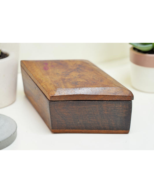 Vintage Wooden Small Kum Kum Powder Tika Box Original Old Hand Crafted