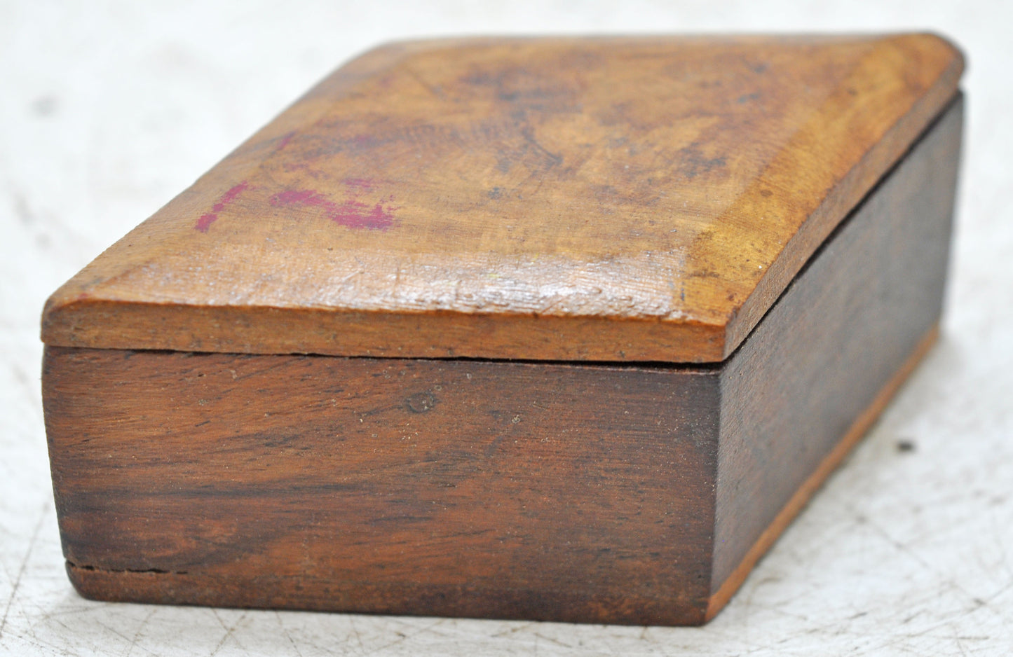 Vintage Wooden Small Kum Kum Powder Tika Box Original Old Hand Crafted