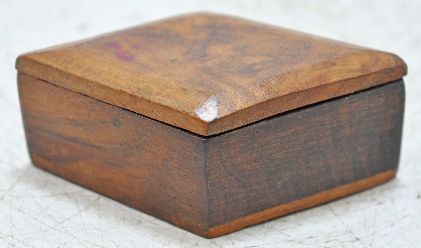 Vintage Wooden Small Kum Kum Powder Tika Box Original Old Hand Crafted