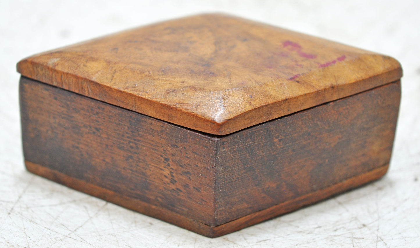 Vintage Wooden Small Kum Kum Powder Tika Box Original Old Hand Crafted