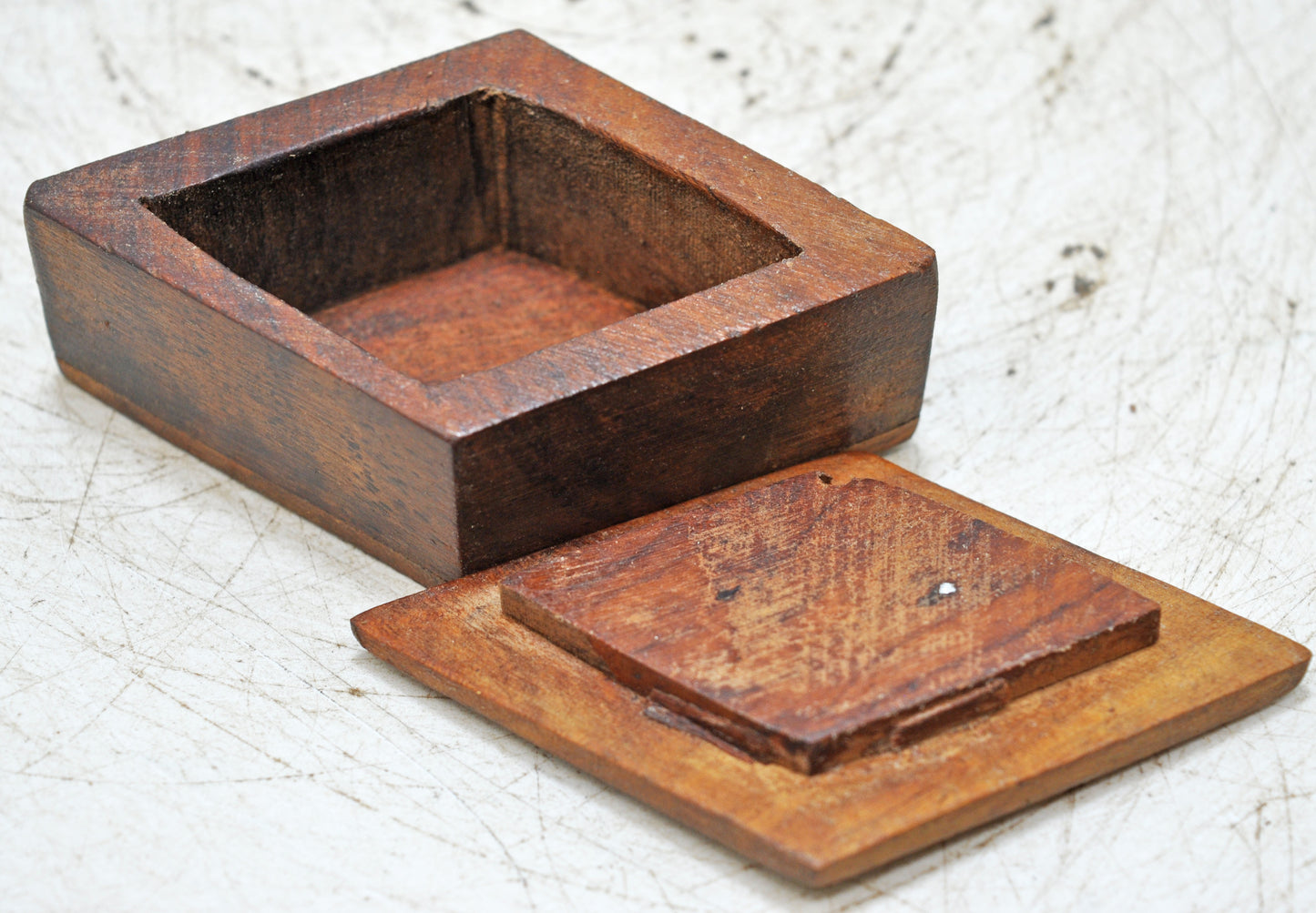 Vintage Wooden Small Kum Kum Powder Tika Box Original Old Hand Crafted