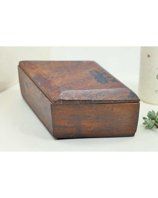 Vintage Wooden Small Kum Kum Powder Tika Box Original Old Hand Crafted
