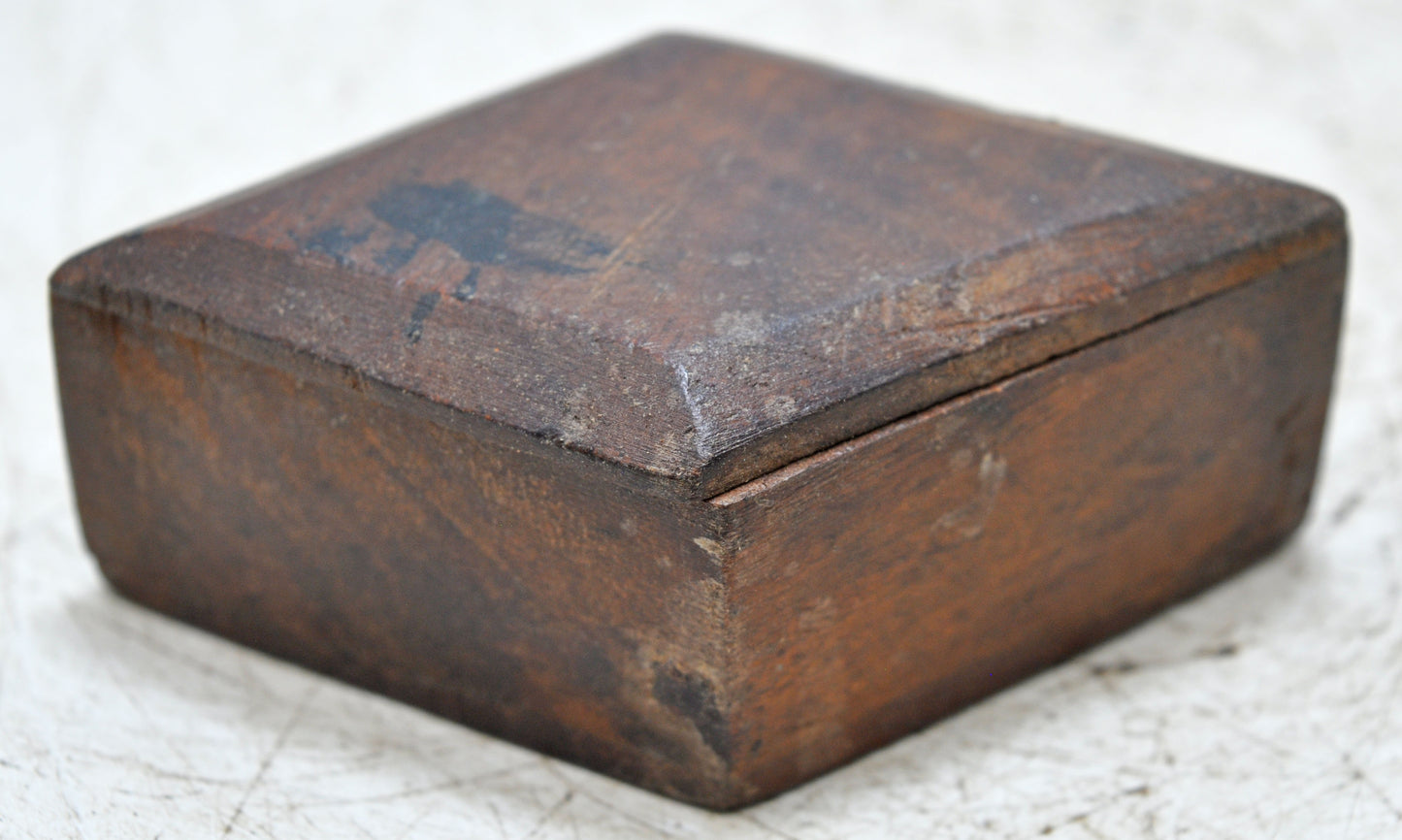 Vintage Wooden Small Kum Kum Powder Tika Box Original Old Hand Crafted