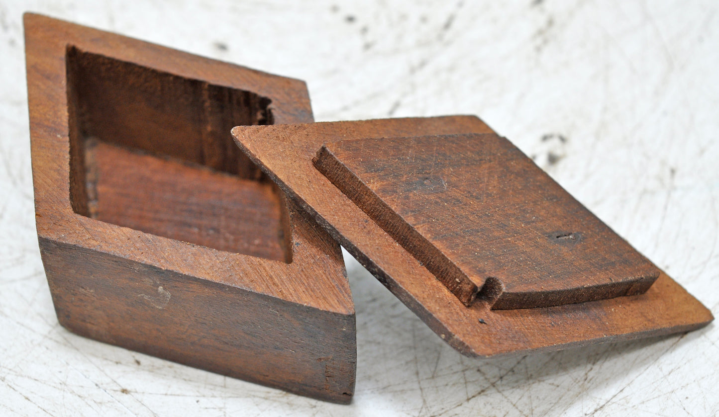 Vintage Wooden Small Kum Kum Powder Tika Box Original Old Hand Crafted