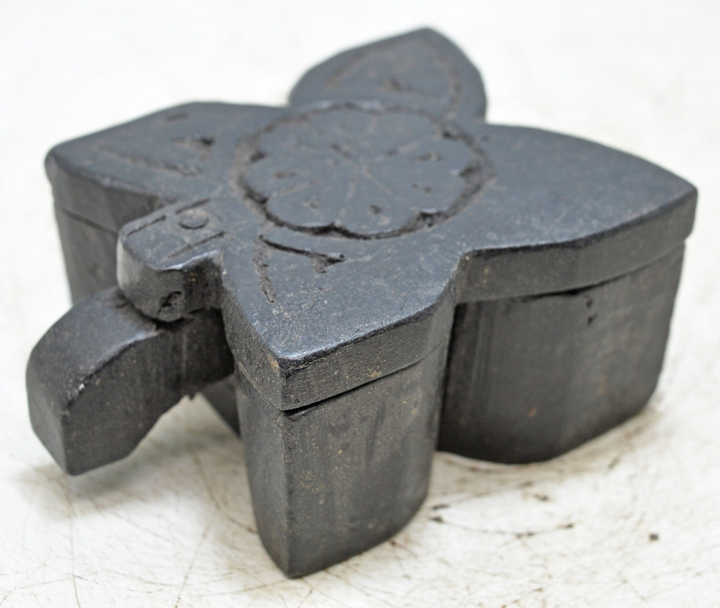 Antique Wooden Kitchenware Spice Box Original Old Hand Carved