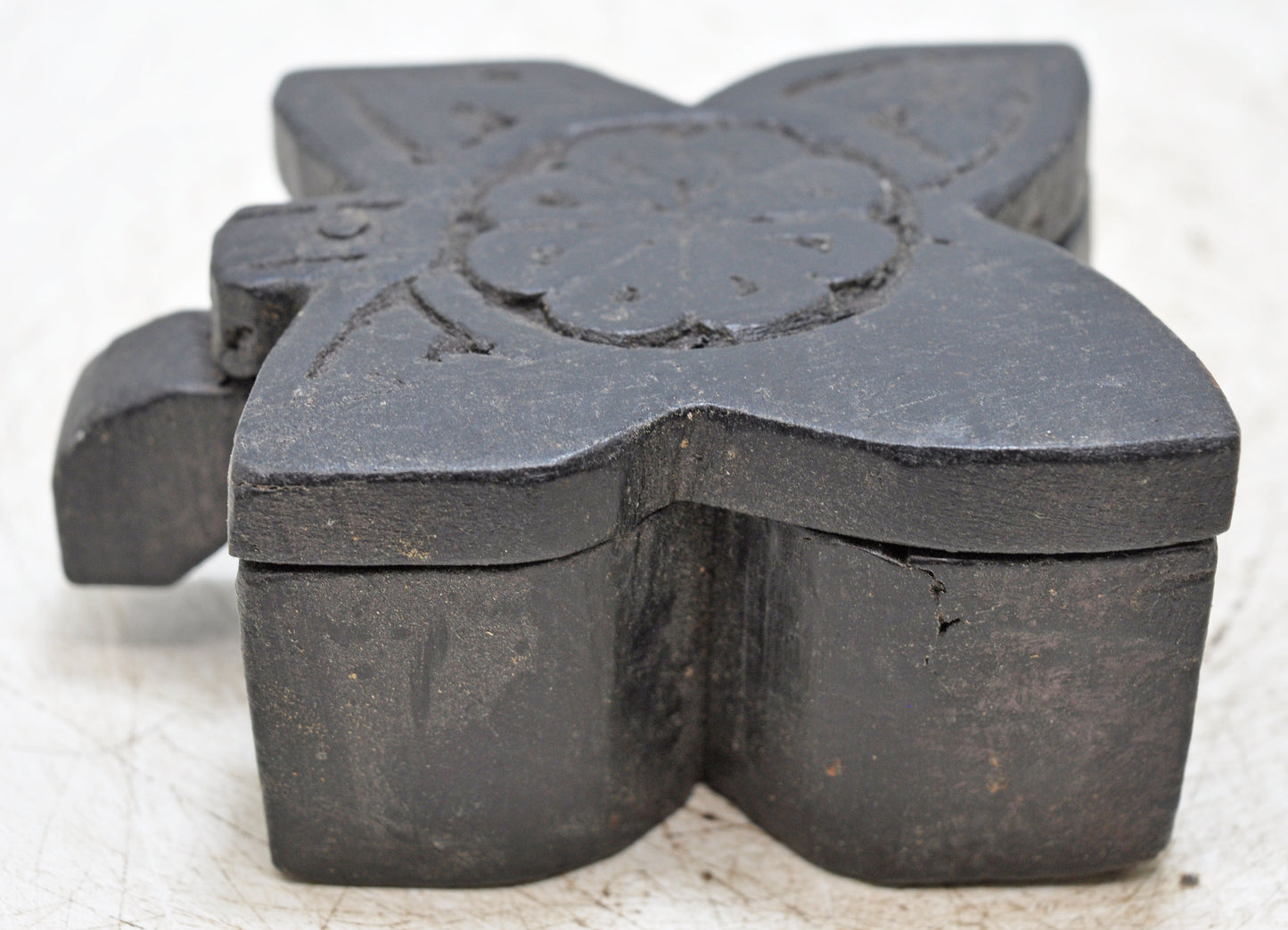 Antique Wooden Kitchenware Spice Box Original Old Hand Carved