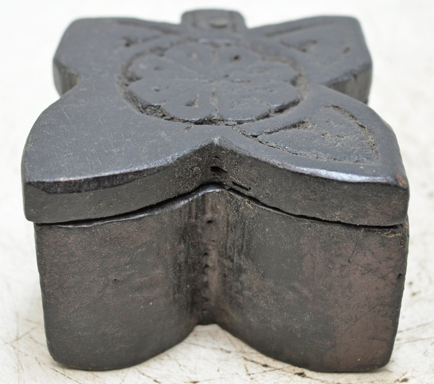 Antique Wooden Kitchenware Spice Box Original Old Hand Carved