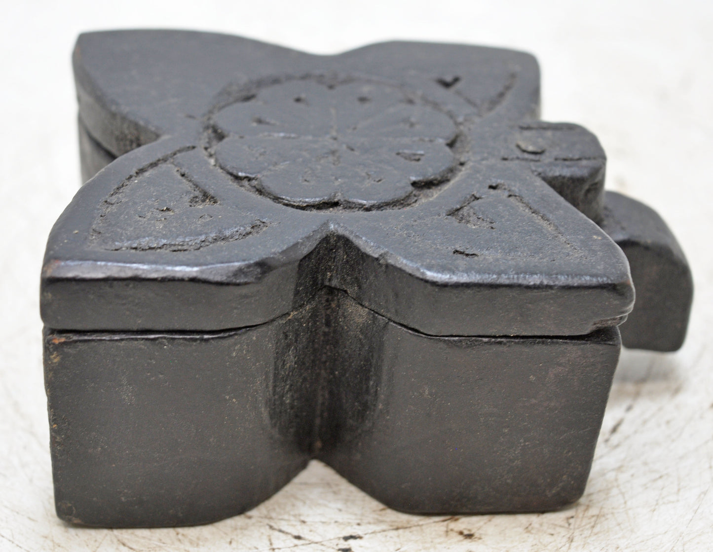 Antique Wooden Kitchenware Spice Box Original Old Hand Carved