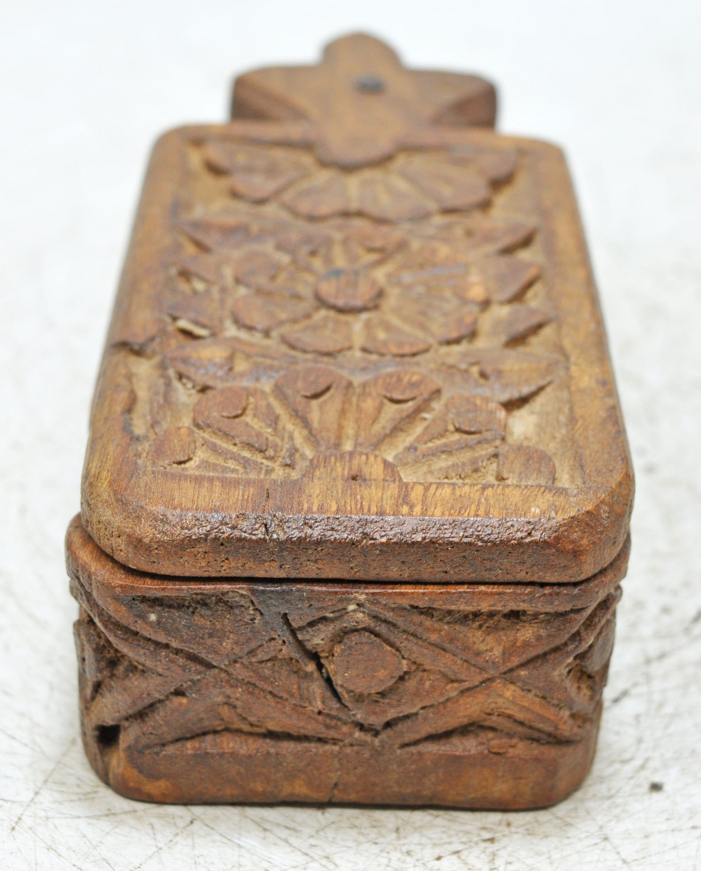 Antique Wooden Small Kum Kum Powder Tika Box Original Old Hand Crafted