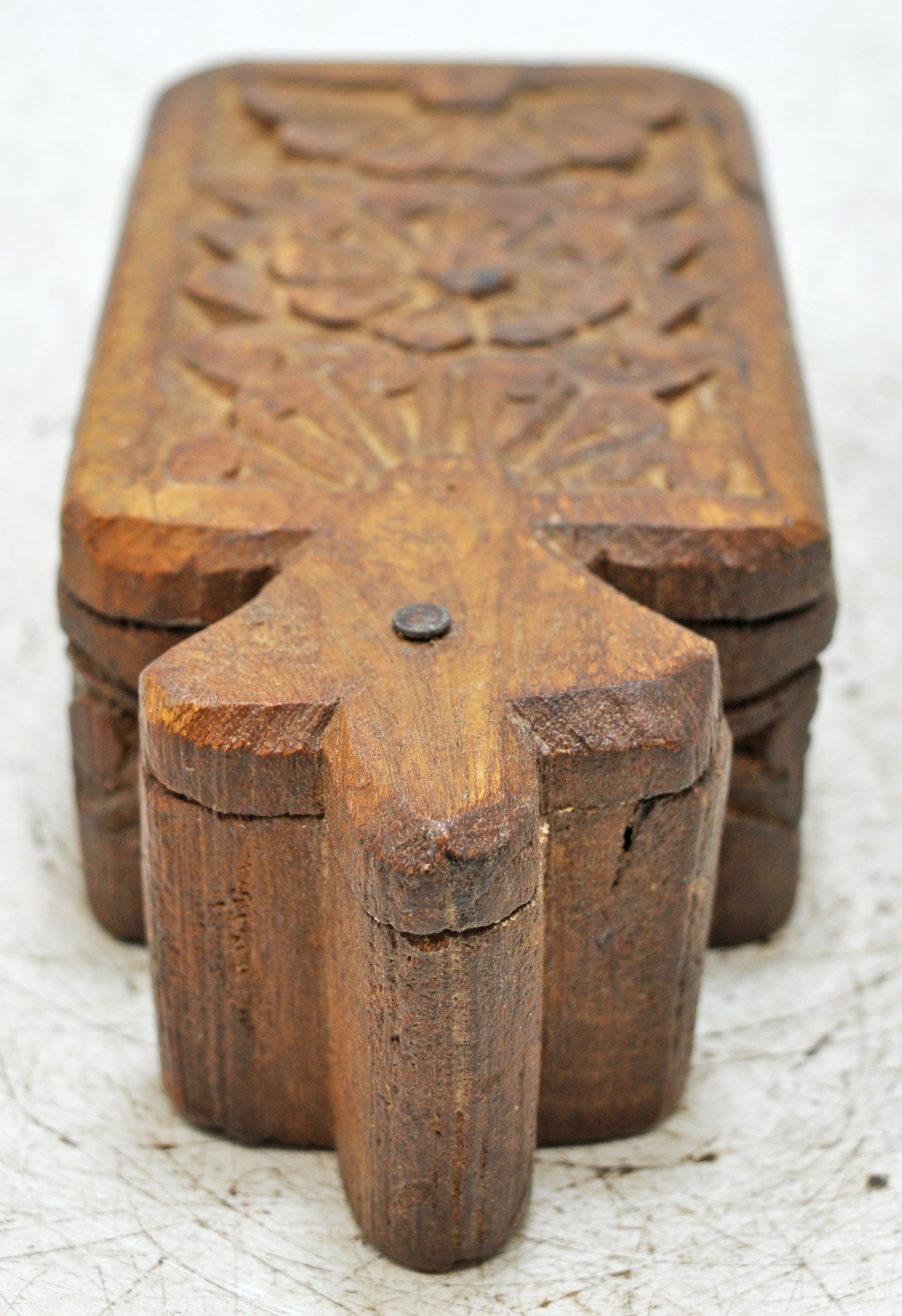 Antique Wooden Small Kum Kum Powder Tika Box Original Old Hand Crafted