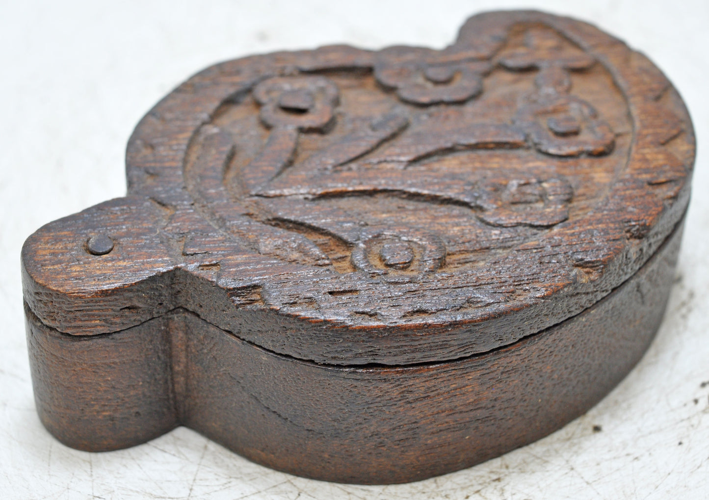 Antique Wooden Small Kum Kum Powder Tika Box Original Old Hand Crafted