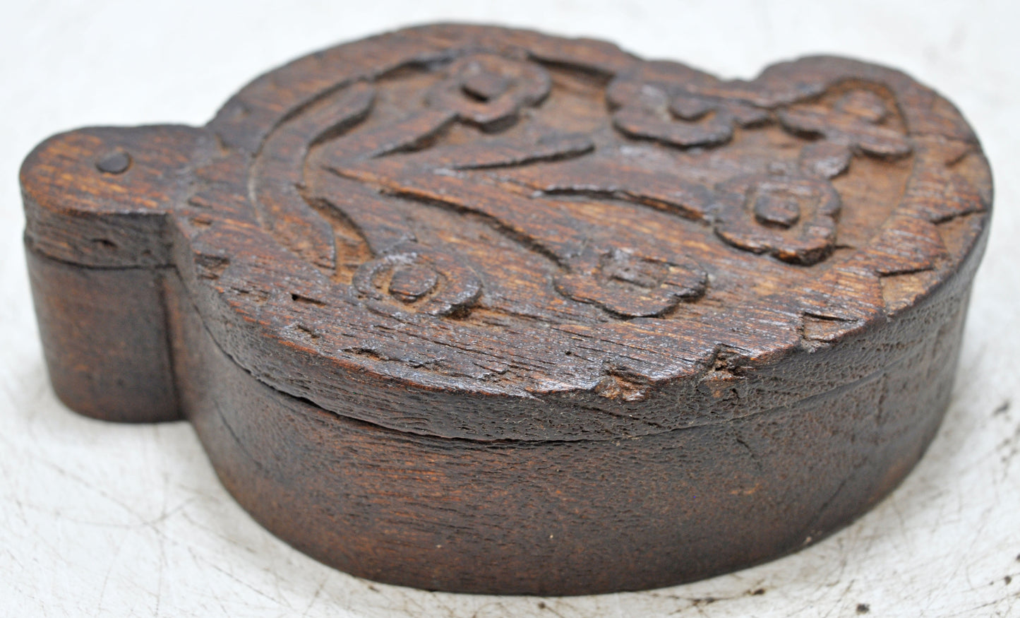 Antique Wooden Small Kum Kum Powder Tika Box Original Old Hand Crafted