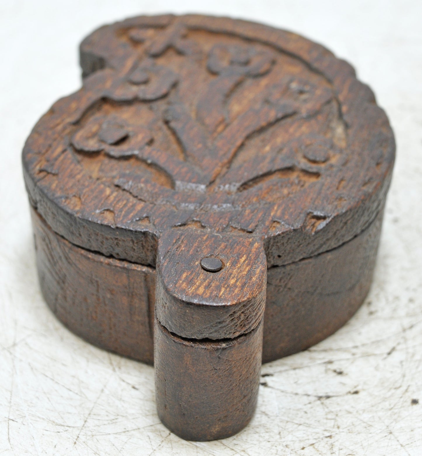 Antique Wooden Small Kum Kum Powder Tika Box Original Old Hand Crafted