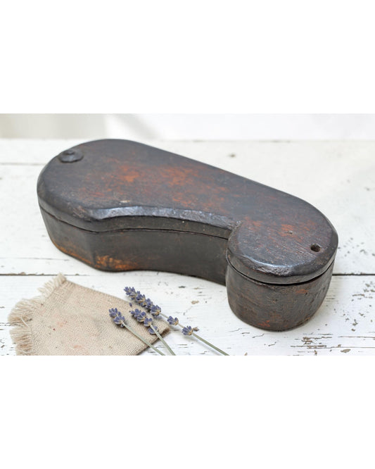 Antique Wooden Small Kum Kum Powder Tika Box Original Old Hand Crafted