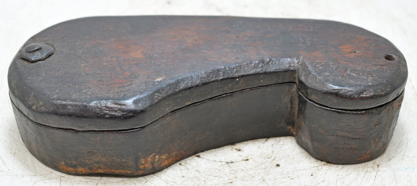 Antique Wooden Small Kum Kum Powder Tika Box Original Old Hand Crafted