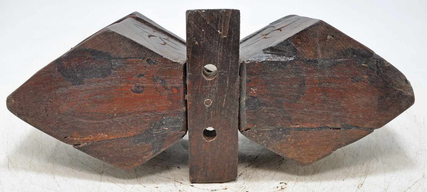 Antique Wooden Kitchenware Spice Box Original Old Hand Carved
