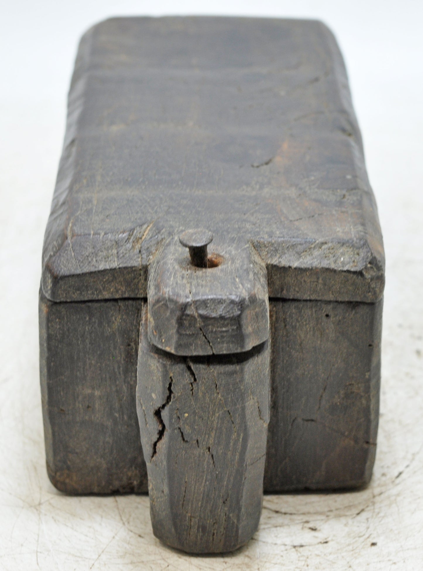 Antique Wooden Kitchenware Spice Box Original Old Hand Carved