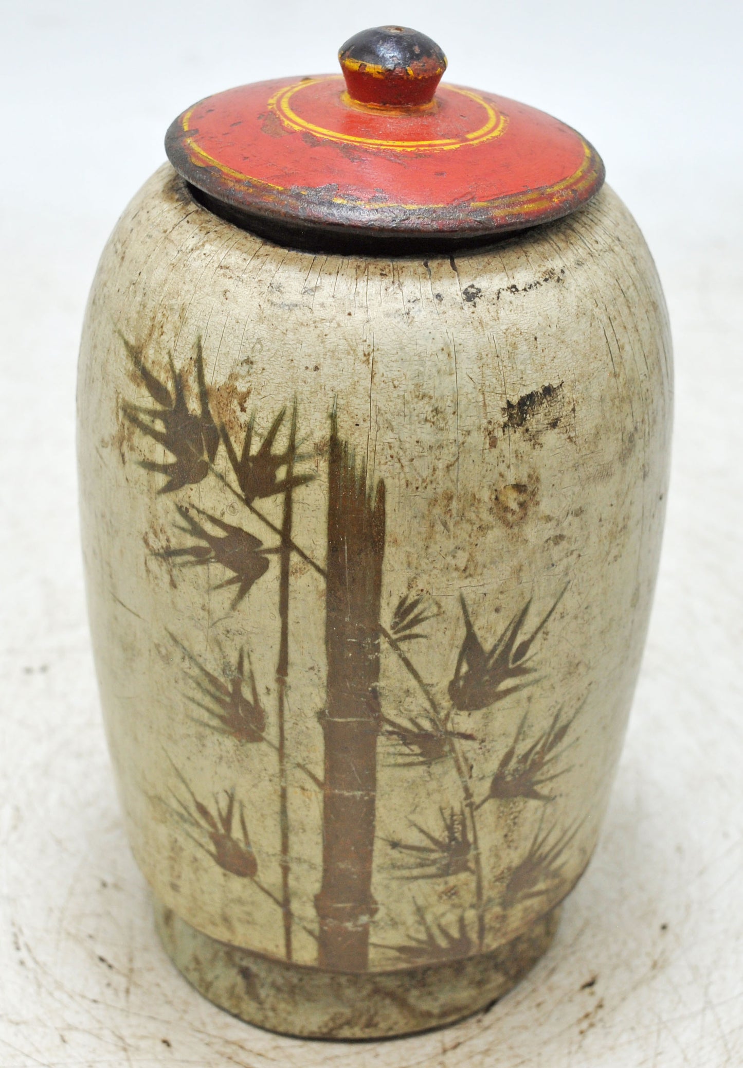 Vintage Wooden Candy Box Original Old Hand Carved Painted