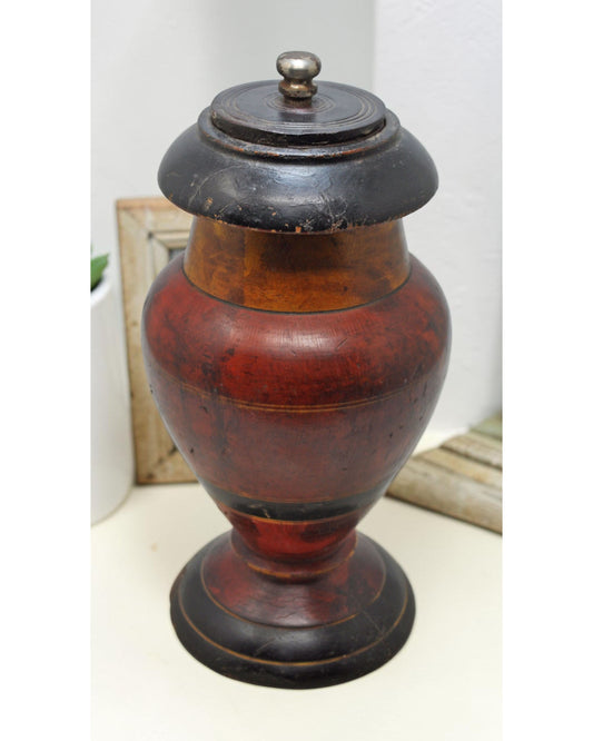 Vintage Wooden Candy Box Original Old Hand Carved Painted